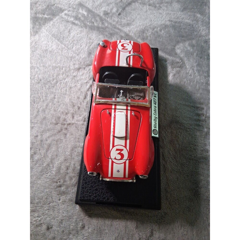 Vtg Shelby Collectibles 1965 Shelby Cobra 427 S/C Red with White Stripes Jafra